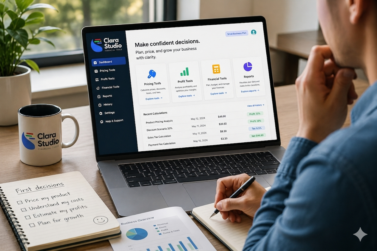 Clara Studio tools dashboard preview