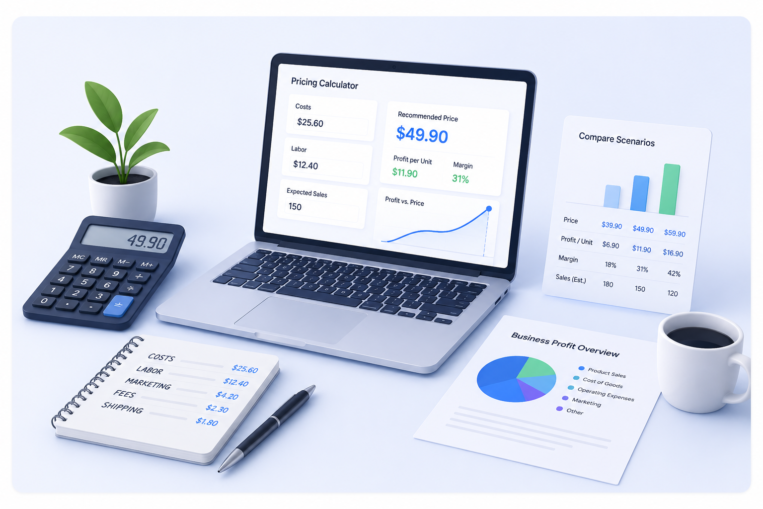 Product catalog pricing calculator overview